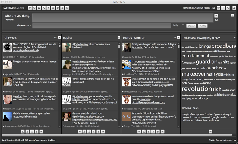 Twitter interface