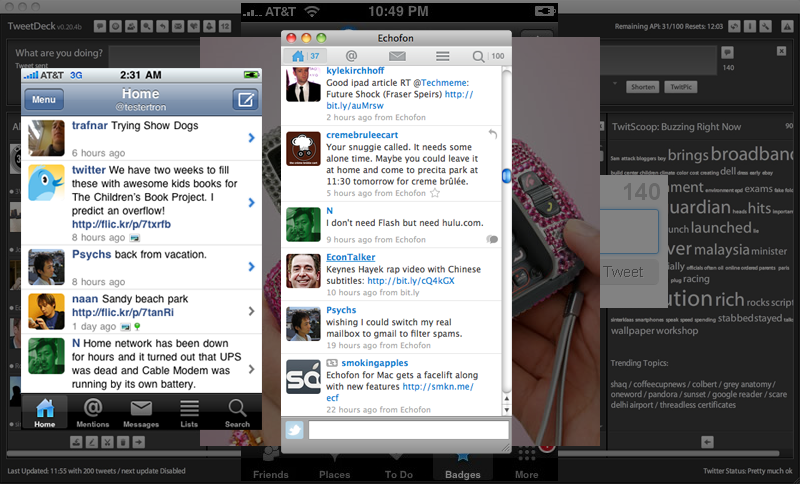 Twitter interface