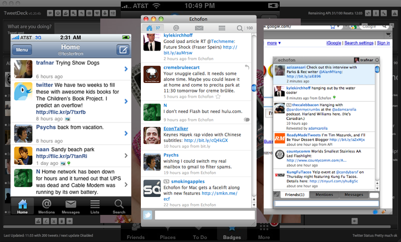 Twitter interface