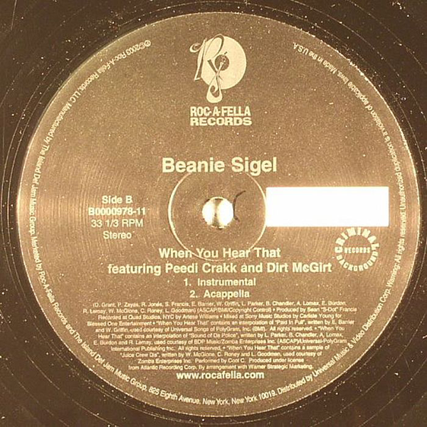 Beanie Sigel label side b